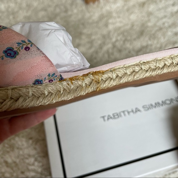 Tabitha Simmons | NWT Heli Light Pink Striped Jacquard Sandals Size 7 B - Picture 5 of 6